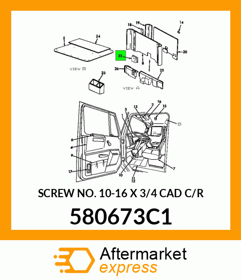 SCREW NO. 10-16 X 3/4 CAD C/R 580673C1