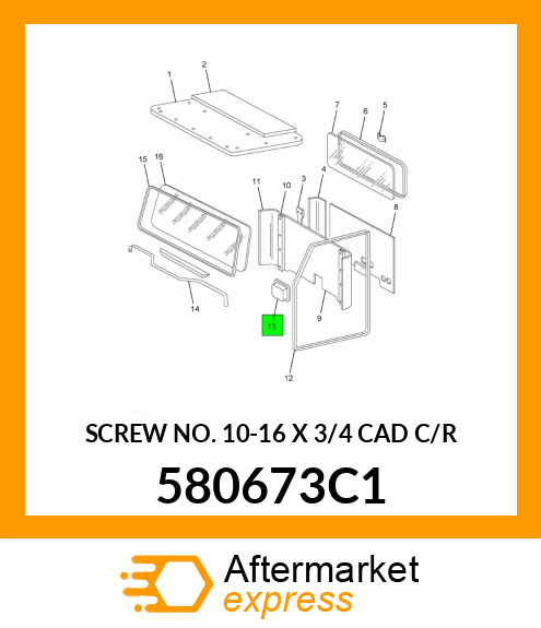 SCREW NO. 10-16 X 3/4 CAD C/R 580673C1