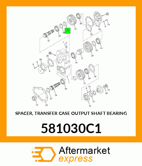 SPACER, TRANSFER CASE OUTPUT SHAFT BEARING 581030C1