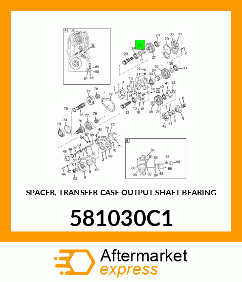SPACER, TRANSFER CASE OUTPUT SHAFT BEARING 581030C1