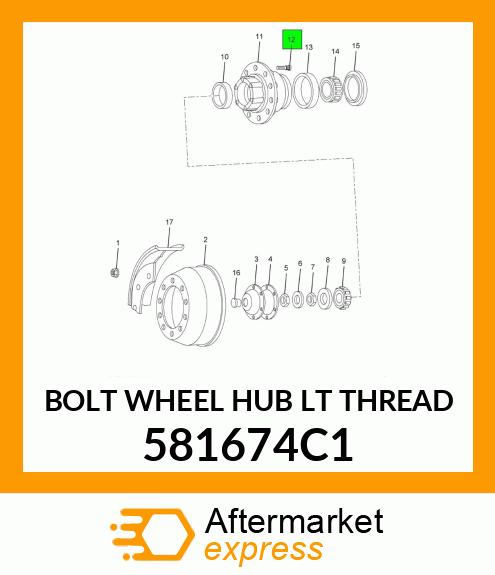 BOLT WHEEL HUB LT THREAD 581674C1