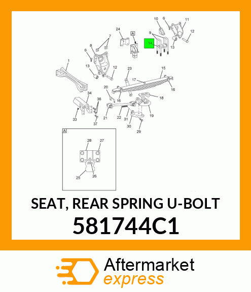 SEAT, REAR SPRING U-BOLT 581744C1