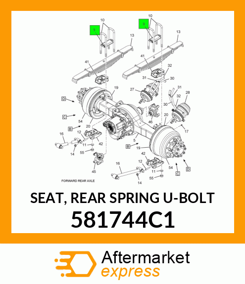 SEAT, REAR SPRING U-BOLT 581744C1