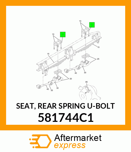 SEAT, REAR SPRING U-BOLT 581744C1