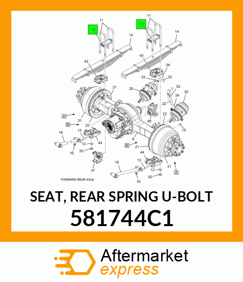 SEAT, REAR SPRING U-BOLT 581744C1