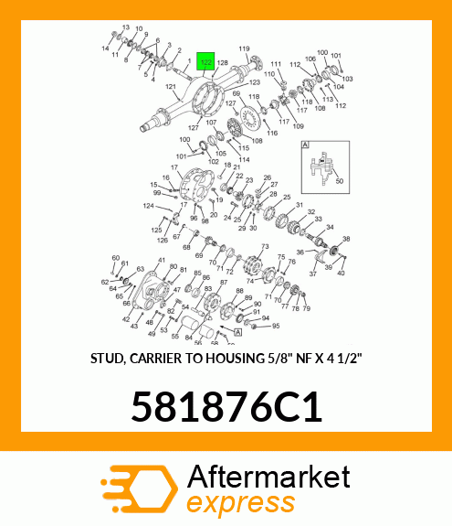 STUD, CARRIER TO HOUSING 5/8" NF X 4 1/2" 581876C1