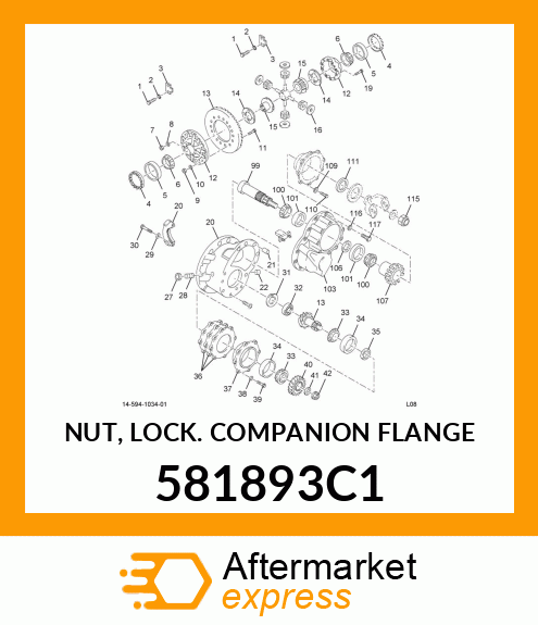 NUT, LOCK COMPANION FLANGE 581893C1