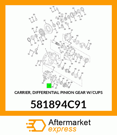 CARRIER, DIFFERENTIAL PINION GEAR W/CUPS 581894C91