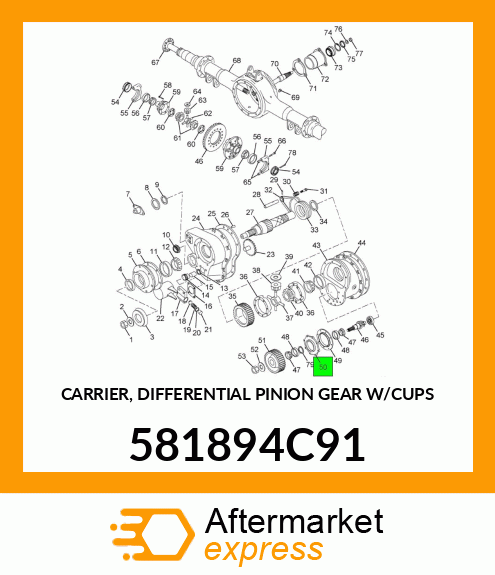 CARRIER, DIFFERENTIAL PINION GEAR W/CUPS 581894C91