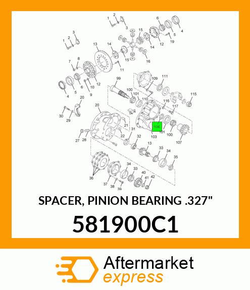 SPACER, PINION BEARING .327" 581900C1