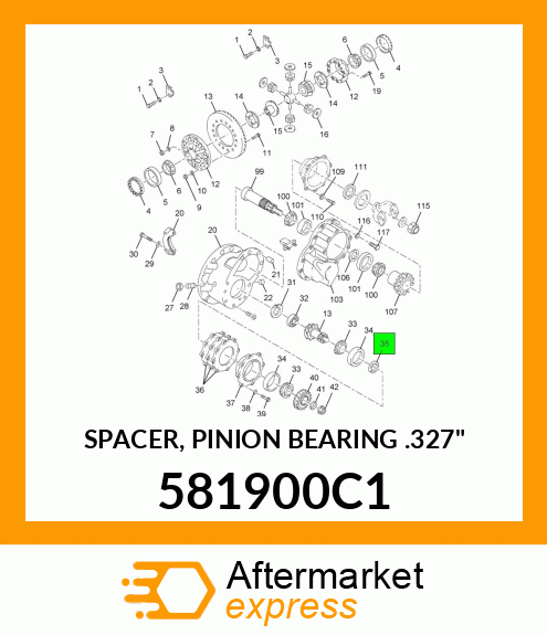 SPACER, PINION BEARING .327" 581900C1