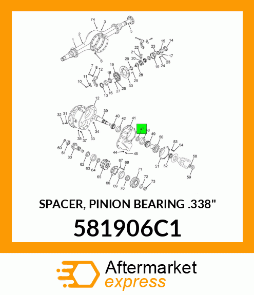 SPACER, PINION BEARING .338" 581906C1