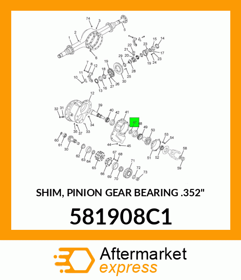 SHIM, PINION GEAR BEARING .352" 581908C1