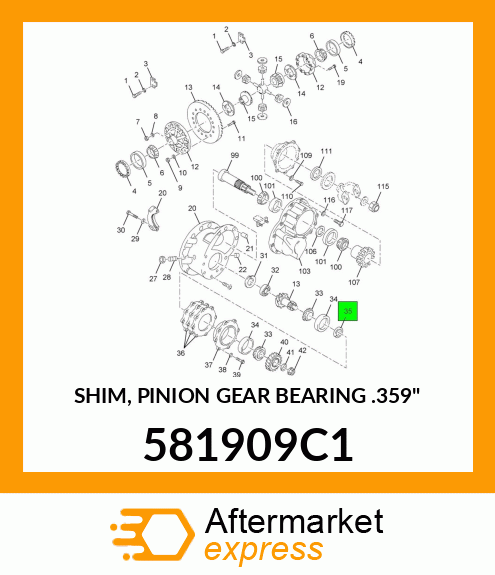 SHIM, PINION GEAR BEARING .359" 581909C1