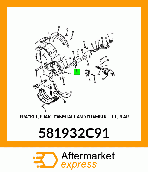 BRACKET, BRAKE CAMSHAFT AND CHAMBER LEFT, REAR 581932C91