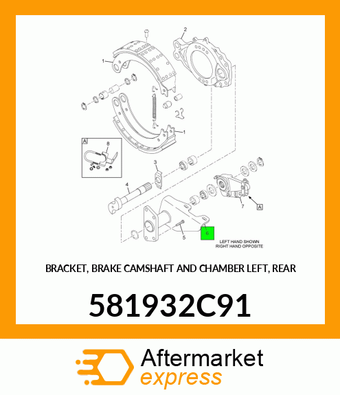 BRACKET, BRAKE CAMSHAFT AND CHAMBER LEFT, REAR 581932C91