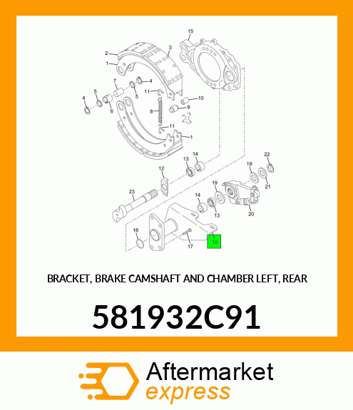 BRACKET, BRAKE CAMSHAFT AND CHAMBER LEFT, REAR 581932C91