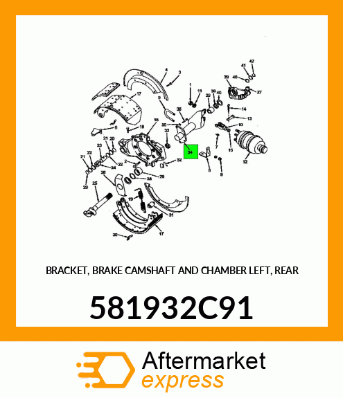 BRACKET, BRAKE CAMSHAFT AND CHAMBER LEFT, REAR 581932C91