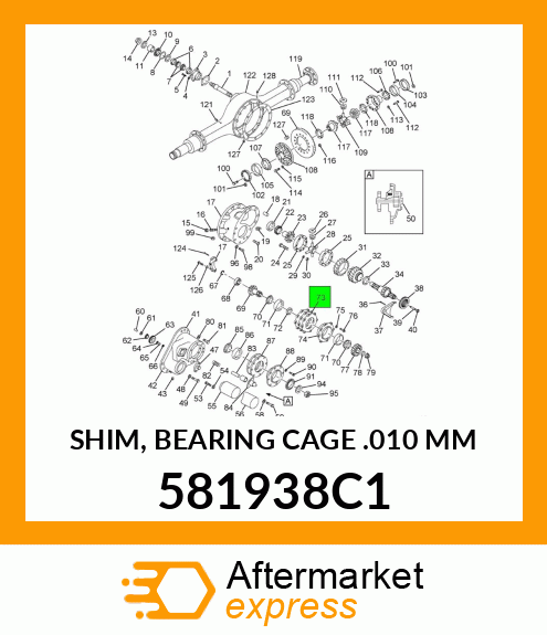 SHIM, BEARING CAGE .010 MM 581938C1