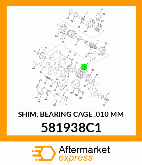 SHIM, BEARING CAGE .010 MM 581938C1