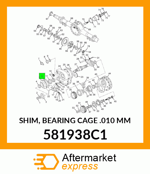 SHIM, BEARING CAGE .010 MM 581938C1