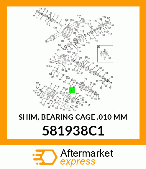 SHIM, BEARING CAGE .010 MM 581938C1