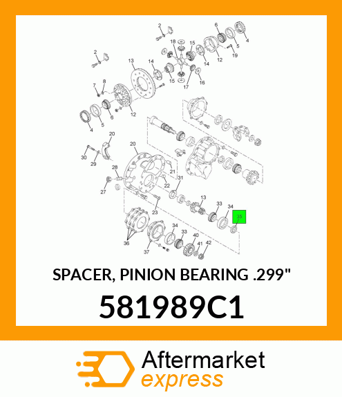 SPACER, PINION BEARING .299" 581989C1