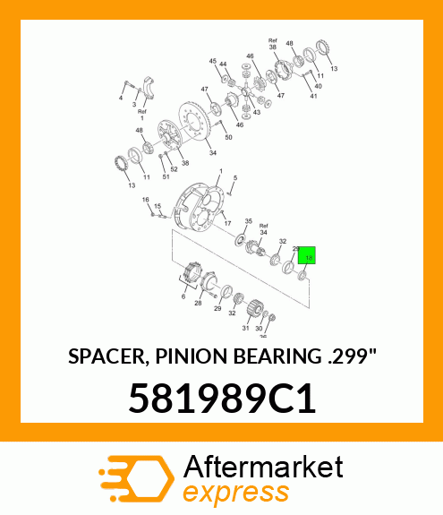 SPACER, PINION BEARING .299" 581989C1