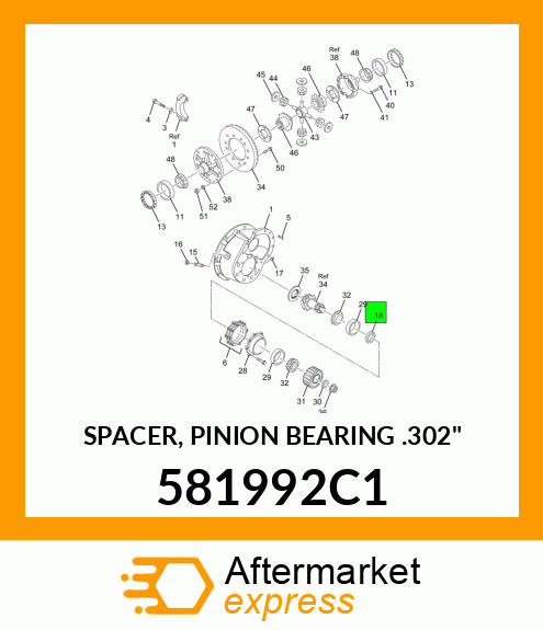 SPACER, PINION BEARING .302" 581992C1