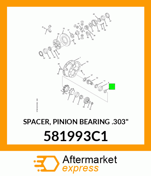 SPACER, PINION BEARING .303" 581993C1