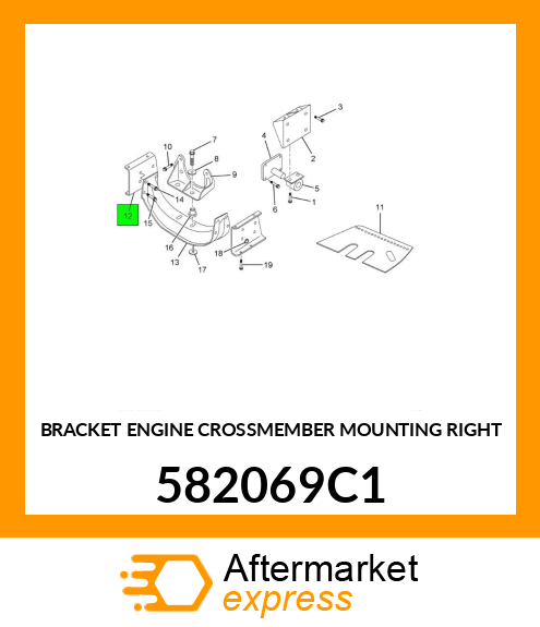 BRACKET ENGINE CROSSMEMBER MOUNTING RIGHT 582069C1