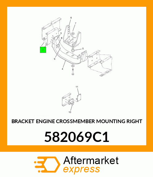 BRACKET ENGINE CROSSMEMBER MOUNTING RIGHT 582069C1