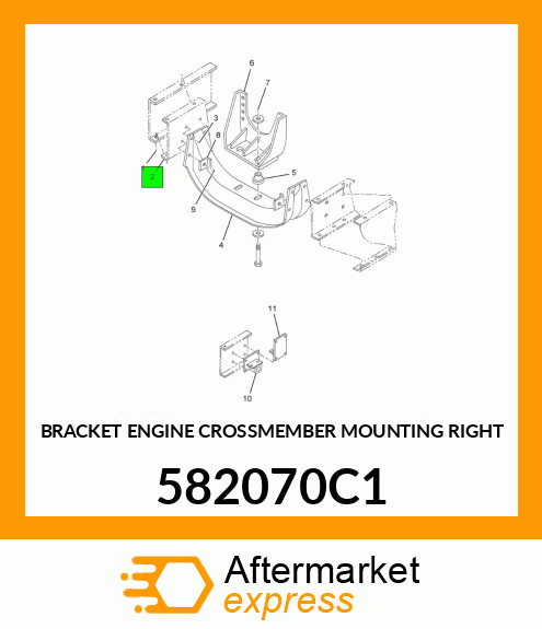 BRACKET ENGINE CROSSMEMBER MOUNTING RIGHT 582070C1