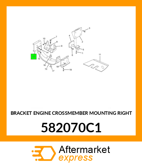 BRACKET ENGINE CROSSMEMBER MOUNTING RIGHT 582070C1