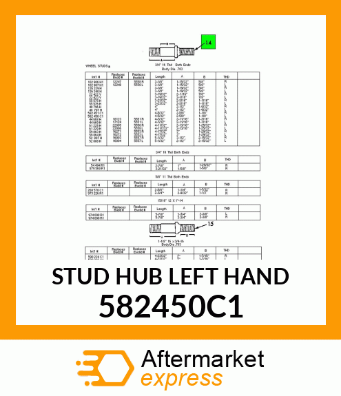 STUD HUB LEFT HAND 582450C1