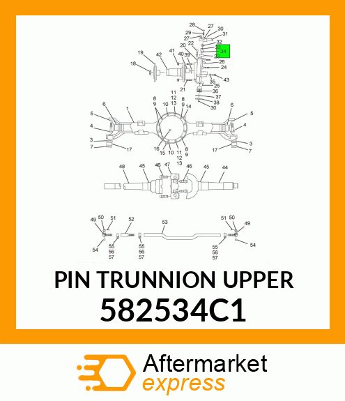 PIN TRUNNION UPPER 582534C1
