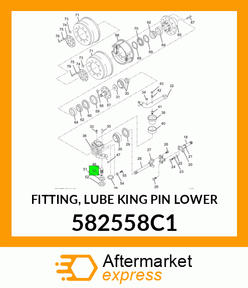 FITTING, LUBE KING PIN LOWER 582558C1