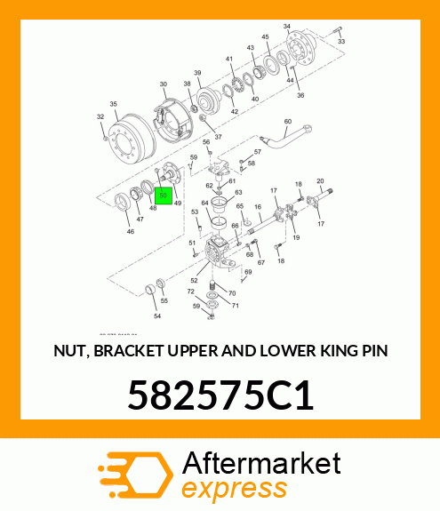 NUT, BRACKET UPPER AND LOWER KING PIN 582575C1