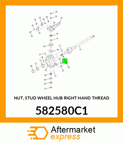 NUT, STUD WHEEL HUB RIGHT HAND THREAD 582580C1