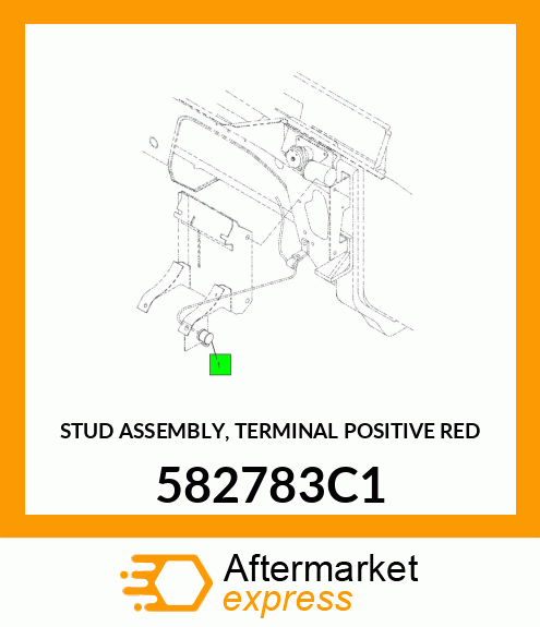 STUD ASSEMBLY, TERMINAL POSITIVE RED 582783C1