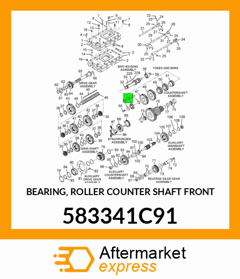 BEARING, ROLLER COUNTER SHAFT FRONT 583341C91