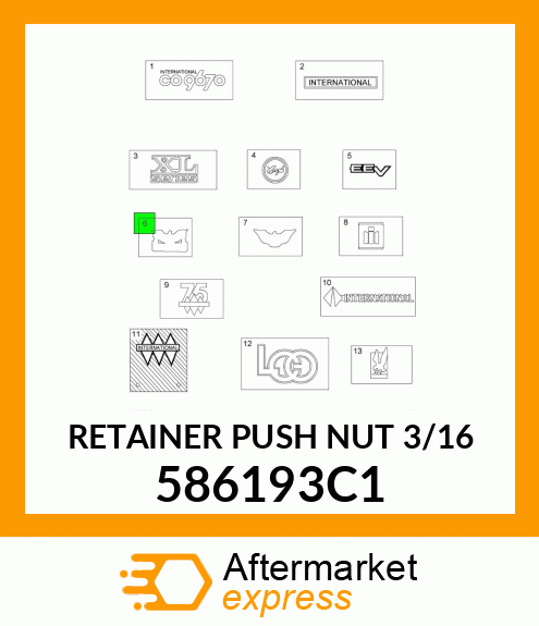 RETAINER PUSH NUT 3/16 586193C1