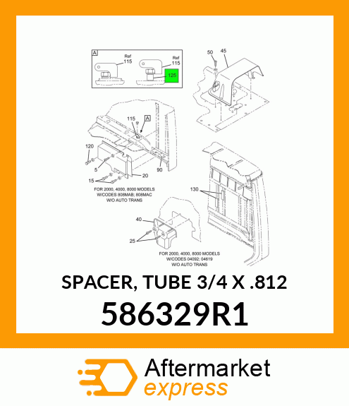 SPACER, TUBE 3/4 X .812 586329R1