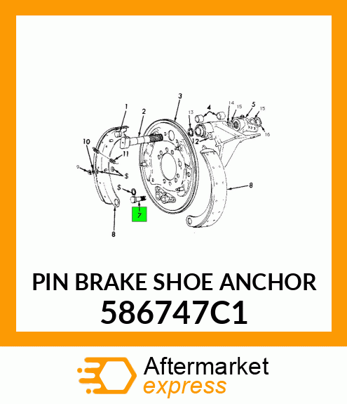 PIN BRAKE SHOE ANCHOR 586747C1