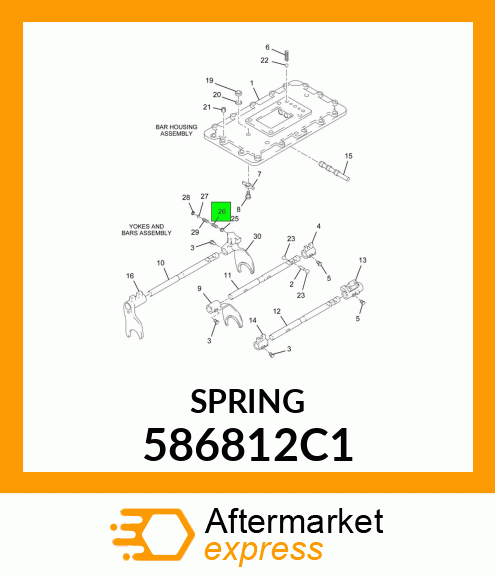 SPRING CONTROL LEVER 586812C1