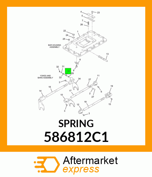 SPRING CONTROL LEVER 586812C1