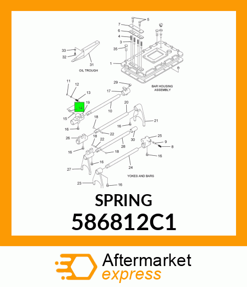 SPRING CONTROL LEVER 586812C1