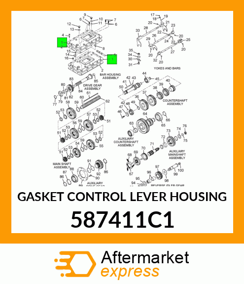 GASKET CONTROL LEVER HOUSING 587411C1