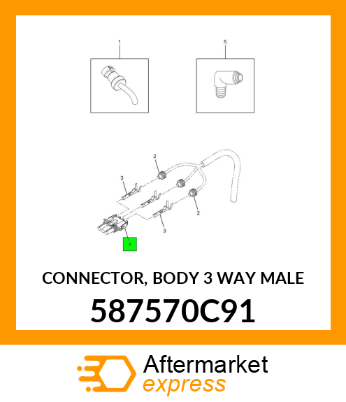 CONNECTOR, BODY 3 WAY MALE 587570C91