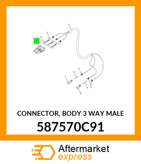 CONNECTOR, BODY 3 WAY MALE 587570C91
